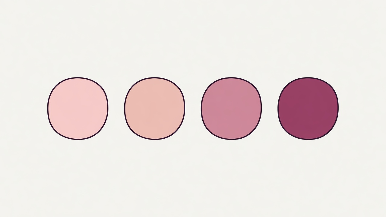 Flat illustration of four friendly face outlines in blush and plum representing different skin types